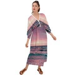 Sunset Ocean Beach Catcher Dream Evening Night Sunset Grecian Style  Maxi Dress by Cemarart