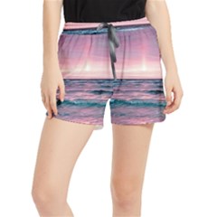 Sunset Ocean Beach Catcher Dream Evening Night Sunset Women s Runner Shorts by Cemarart