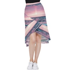 Sunset Ocean Beach Catcher Dream Evening Night Sunset Frill Hi Low Chiffon Skirt by Cemarart