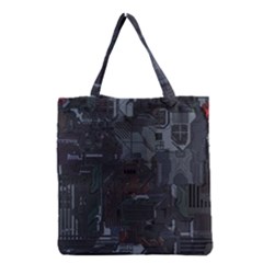 Abstract Tech Computer Motherboard Technology Grocery Tote Bag by Cemarart