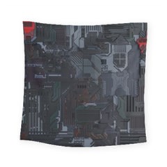 Abstract Tech Computer Motherboard Technology Square Tapestry (small) by Cemarart