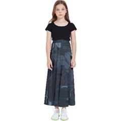 Abstract Tech Computer Motherboard Technology Kids  Flared Maxi Skirt by Cemarart