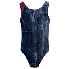 Abstract Tech Computer Motherboard Technology Kids  Cut-out Back One Piece Swimsuit by Cemarart