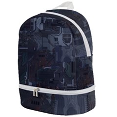 Abstract Tech Computer Motherboard Technology Zip Bottom Backpack by Cemarart