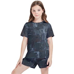 Abstract Tech Computer Motherboard Technology Kids  T-shirt And Sports Shorts Set by Cemarart