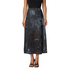 Abstract Tech Computer Motherboard Technology Classic Midi Chiffon Skirt by Cemarart