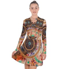 Dream Catcher Colorful Vintage Long Sleeve Panel Dress by Cemarart