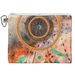 Dream Catcher Colorful Vintage Canvas Cosmetic Bag (xxl) by Cemarart