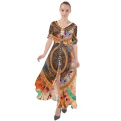 Dream Catcher Colorful Vintage Waist Tie Boho Maxi Dress by Cemarart