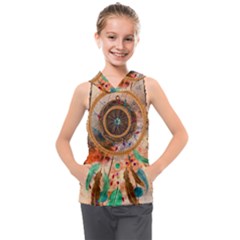 Dream Catcher Colorful Vintage Kids  Sleeveless Hoodie by Cemarart