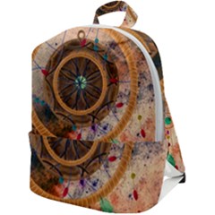 Dream Catcher Colorful Vintage Zip Up Backpack by Cemarart