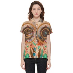 Dream Catcher Colorful Vintage Short Sleeve Pocket Shirt by Cemarart