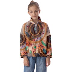 Dream Catcher Colorful Vintage Kids  Half Zip Hoodie by Cemarart