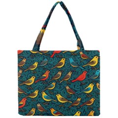 Bird Pattern Colorful Mini Tote Bag by Cemarart