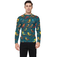 Bird Pattern Colorful Men s Long Sleeve Rash Guard by Cemarart