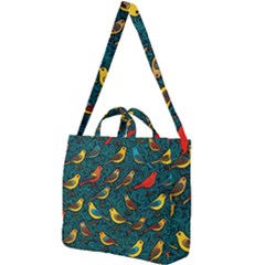 Bird Pattern Colorful Square Shoulder Tote Bag by Cemarart