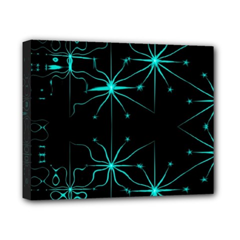 Space Time Abstract Pattern Alien Dark Green Pattern Canvas 10  X 8  (stretched) by Cemarart