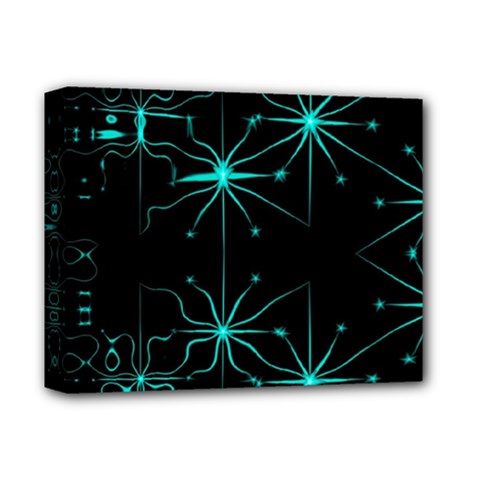 Space Time Abstract Pattern Alien Dark Green Pattern Deluxe Canvas 14  X 11  (stretched) by Cemarart