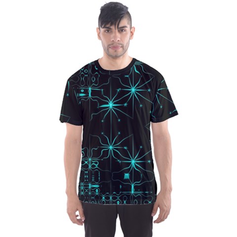 Space Time Abstract Pattern Alien Dark Green Pattern Men s Sport Mesh T-shirt by Cemarart