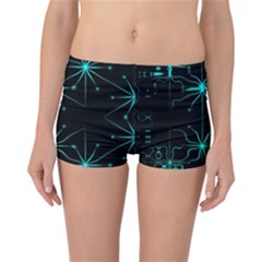 Space Time Abstract Pattern Alien Dark Green Pattern Reversible Boyleg Bikini Bottoms by Cemarart