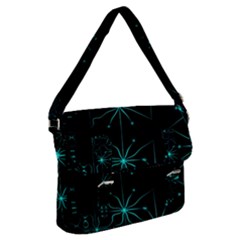 Space Time Abstract Pattern Alien Dark Green Pattern Buckle Messenger Bag by Cemarart