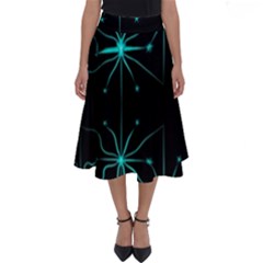 Space Time Abstract Pattern Alien Dark Green Pattern Perfect Length Midi Skirt by Cemarart