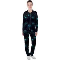 Space Time Abstract Pattern Alien Dark Green Pattern Casual Jacket And Pants Set by Cemarart