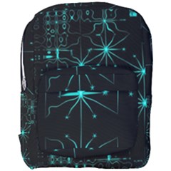 Space Time Abstract Pattern Alien Dark Green Pattern Full Print Backpack by Cemarart