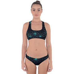 Space Time Abstract Pattern Alien Dark Green Pattern Cross Back Hipster Bikini Set by Cemarart