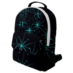 Space Time Abstract Pattern Alien Dark Green Pattern Flap Pocket Backpack (small) by Cemarart