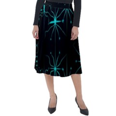 Space Time Abstract Pattern Alien Dark Green Pattern Classic Velour Midi Skirt  by Cemarart