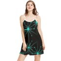 Space Time Abstract Pattern Alien Dark Green Pattern Summer Frill Dress View1