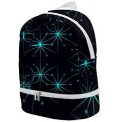 Space Time Abstract Pattern Alien Dark Green Pattern Zip Bottom Backpack by Cemarart