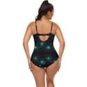 Space Time Abstract Pattern Alien Dark Green Pattern Retro Full Coverage Swimsuit View4