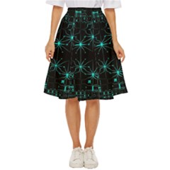 Space Time Abstract Pattern Alien Dark Green Pattern Classic Short Skirt by Cemarart