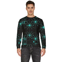 Space Time Abstract Pattern Alien Dark Green Pattern Men s Fleece Sweatshirt by Cemarart