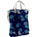 Cat Astronaut Space Suit Pattern Canvas Messenger Bag View2