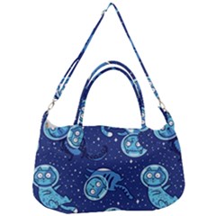 Cat Astronaut Space Suit Pattern Removable Strap Handbag by Cemarart