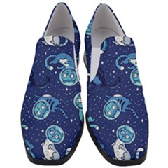 Cat Astronaut Space Suit Pattern Women Slip On Heel Loafers by Cemarart