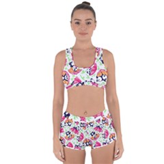 Panda Umbrella Pattern Racerback Boyleg Bikini Set by Cemarart