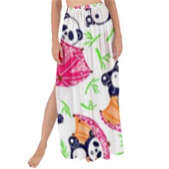 Panda Umbrella Pattern Maxi Chiffon Tie-up Sarong by Cemarart