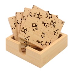 Panda Umbrella Pattern Bamboo Coaster Set by Cemarart