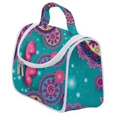 Floral Pattern Abstract Colorful Flow Oriental Spring Summer Satchel Handbag by Cemarart