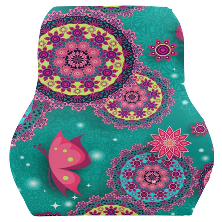 Floral Pattern Abstract Colorful Flow Oriental Spring Summer Car Seat Back Cushion 