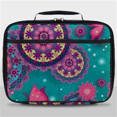 Floral Pattern Abstract Colorful Flow Oriental Spring Summer Full Print Lunch Bag by Cemarart