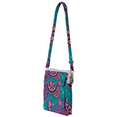 Floral Pattern Abstract Colorful Flow Oriental Spring Summer Multi Function Travel Bag by Cemarart