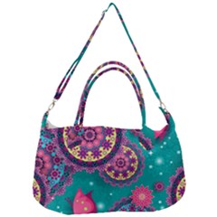 Floral Pattern Abstract Colorful Flow Oriental Spring Summer Removable Strap Handbag by Cemarart