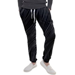 Abstract Art Black White Drawing Lines Unique Men s Jogger Sweatpants by Cemarart