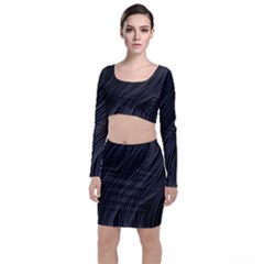 Abstract Art Black White Drawing Lines Unique Top And Skirt Sets by Cemarart