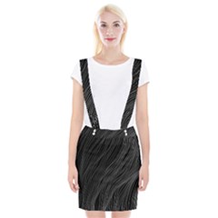 Abstract Art Black White Drawing Lines Unique Braces Suspender Skirt by Cemarart